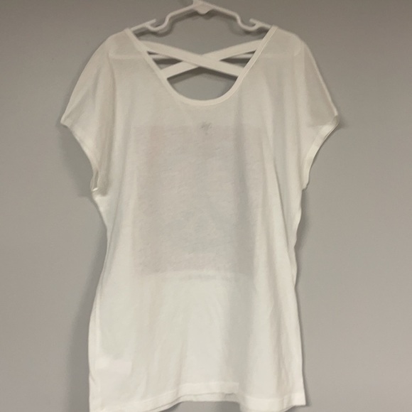 Girl's Large, Justice white graphic Tee, Peace happiness love, NWOT, Glitter - Picture 3 of 6